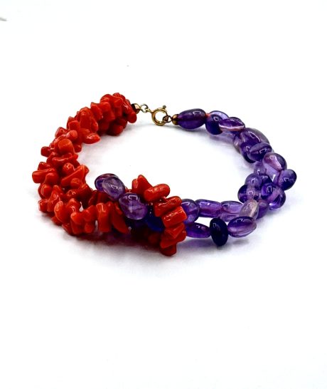 Bracciale Corallo Sciacca Componibile con Ametista