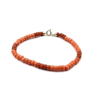 Men's Bracelet in Sciacca Coral with 925 Silver Clasp