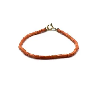 Men's Bracelet in Sciacca Coral with 925 Silver Clasp