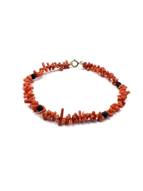 Bracciale Corallo Sciacca con Onice in Oro 750