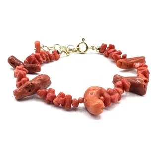 Sciacca Coral Bracelet for Women with 925 Sterling Silver Clasp