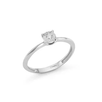 Miluna Solitaire Ring 18kt Gold Brilliant Diamond