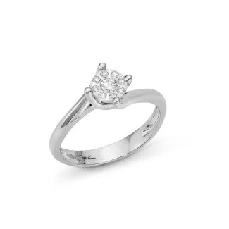 Miluna Solitaire Ring in 18kt Gold and Brilliant Diamonds