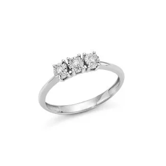 Miluna Trilogy Ring in White Gold with Brilliant Diamonds