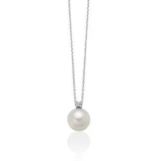 Miluna Pearl and Diamond Necklace 18kt Gold