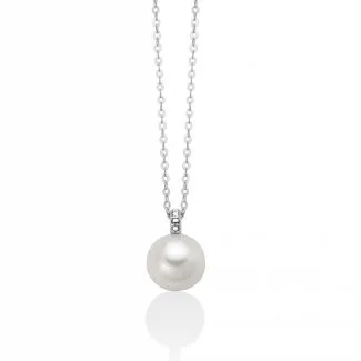 Miluna Necklace in White Gold with Pearl
