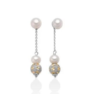 Miluna Earrings with Freshwater Pearls in 18kt Gold