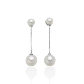 Miluna Pendant Earrings Fine Pearls 18kt White Gold