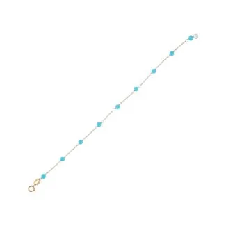 Girl's Bracelet in 18kt Gold and Turquoise