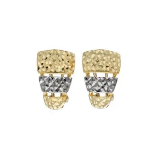 Bicolour Clip Earrings in 18kt Gold for Women