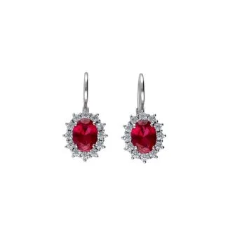 Monachella Earrings 18kt Gold with Red Zircons