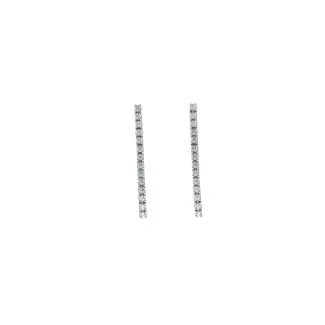 Tennis Earrings in 18kt White Gold with White Zircons