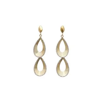 Bicolour Drop Earrings in 18kt Gold