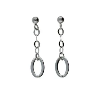 18kt White Gold Drop Earrings for Women