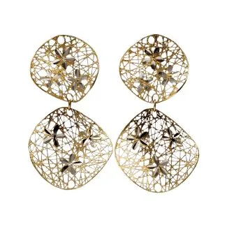Women's 18kt Gold Two-Tone Drop Earrings 5.6g