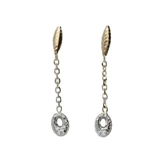 Women's 18kt Gold Two-Tone Drop Earrings