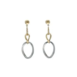 Women's 18kt Gold Two-Tone Drop Earrings