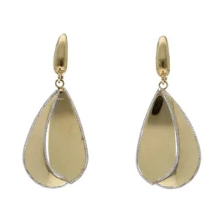 Women's Drop Earrings in 18kt Two-Tone Gold