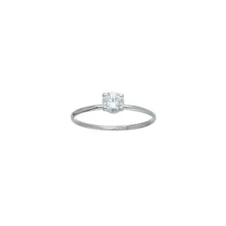 Solitaire Ring in 18kt White Gold with Zirconia
