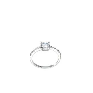 Solitaire Ring in White Gold 18kt with White Zircons
