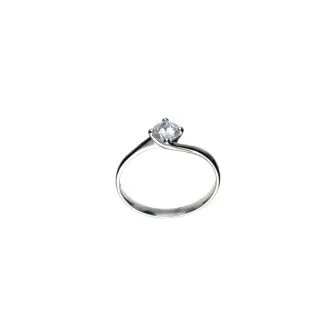 Solitaire Ring in 18kt White Gold with Zircons