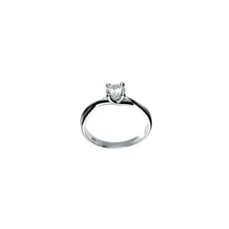 Solitaire Ring in 18kt Gold with White Zircons