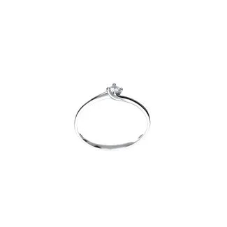 Solitaire Ring in 18kt White Gold and Zirconia