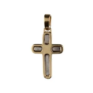 18k Two-Tone Gold Cross without Christ