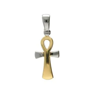 18kt Bicolour Yellow and White Gold Cross