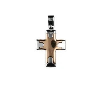 18kt Yellow and White Gold Cross