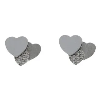18kt White Gold Heart Earrings