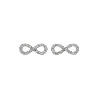 Infinity Earrings in 18kt White Gold with Zircons