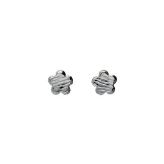 18kt White Gold Flower Earrings