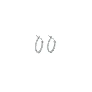 18kt White Gold Hoop Earrings with Zircons