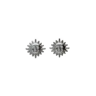 Baby Girl Sun Earrings in 18kt White Gold