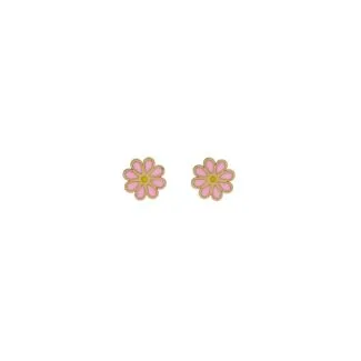 Women's Flower Earrings in 18k Yellow Gold
