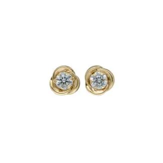 18kt Yellow Gold Earrings with White Zircons