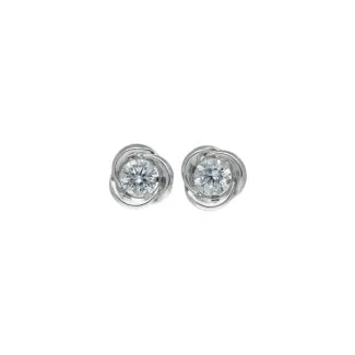 Women's 18kt White Gold Earrings with White Zircons