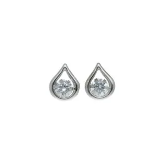 Women's 18kt White Gold Earrings with Zirconia