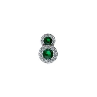 18kt White Gold Pendant with Green Zircons