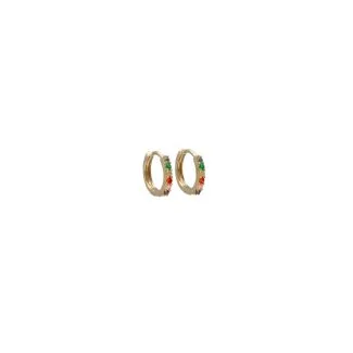 Women's 18ct Gold Hoop Earrings with Zircons