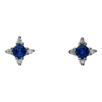 18kt White Gold Earrings with Coloured Zircons
