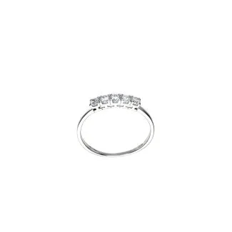 White Gold 18k Veretta Ring with White Zircons
