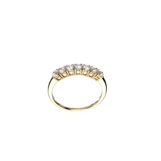 Trilogy Ring in 18kt Yellow Gold with White Zircons