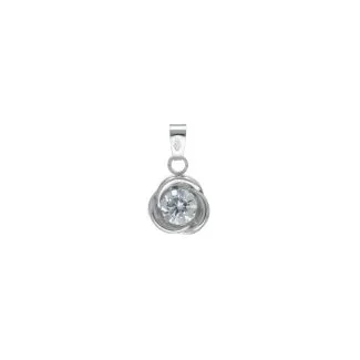 18k White Gold Pendant with White Zircons