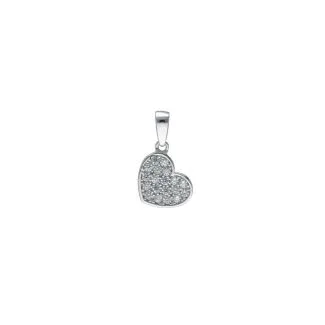 Pendant with White Zircons in 18kt White Gold