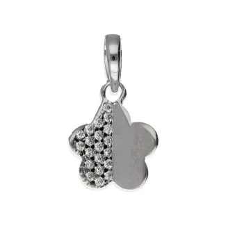 18kt White Gold Zircon Pendant