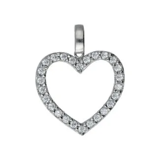 18ct White Gold Pendant with Cubic Zirconia