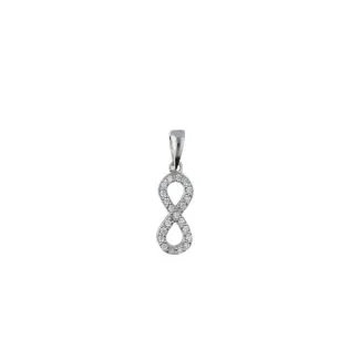 Infinity Pendant with Zirconia in 18kt White Gold