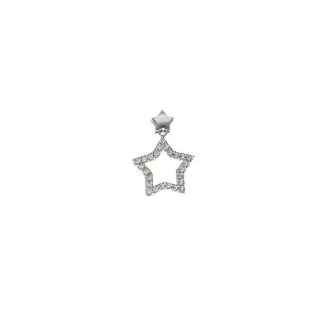 Star Pendant with Zircons in 18kt White Gold